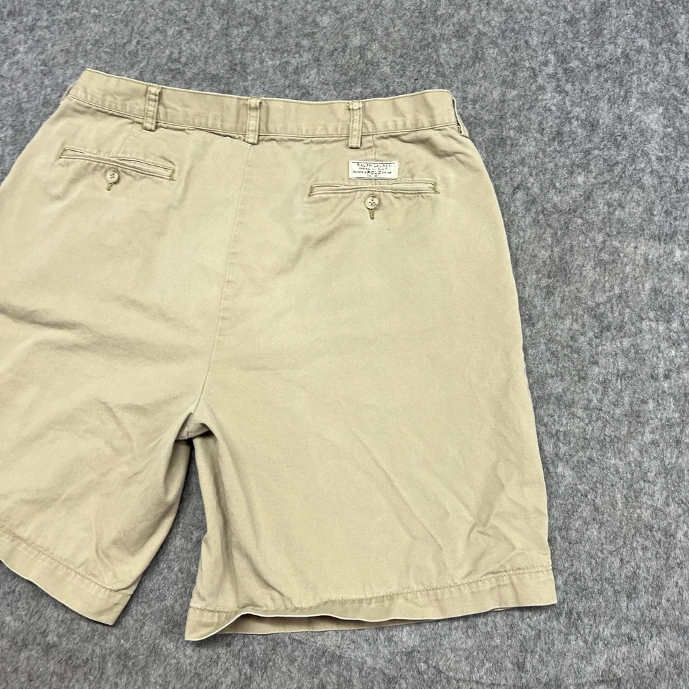 Polo‎ Ralph Lauren Shorts Mens 38 Beige Tyler Short Pleated Chino Cotton Preppy
